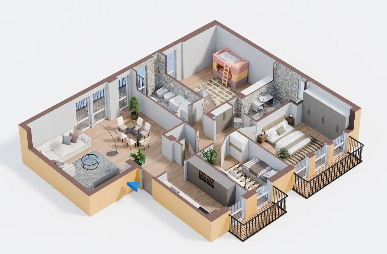 planimetria-3d-trilocale-c